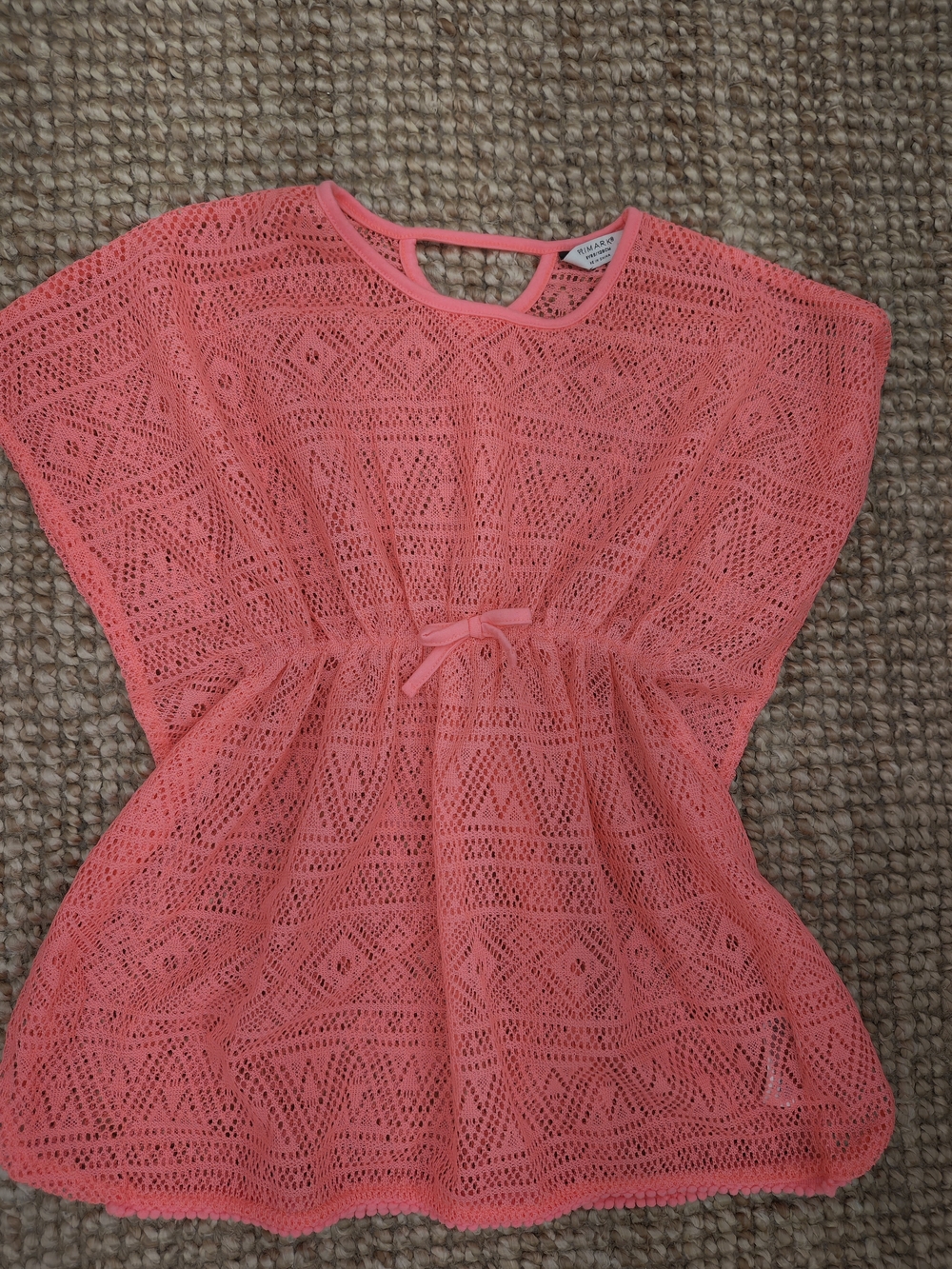 Primark Neon Coral Lace Kids Swim Coverup